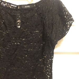 ❌SOLD❌Black Lace Flutter Slv Top by Rugby Ralph Lauren